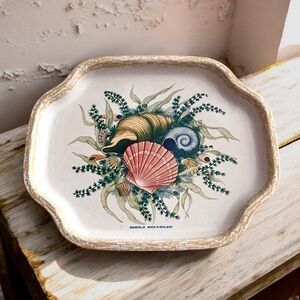 Elite Vintage Seashells Serving Metal Tray